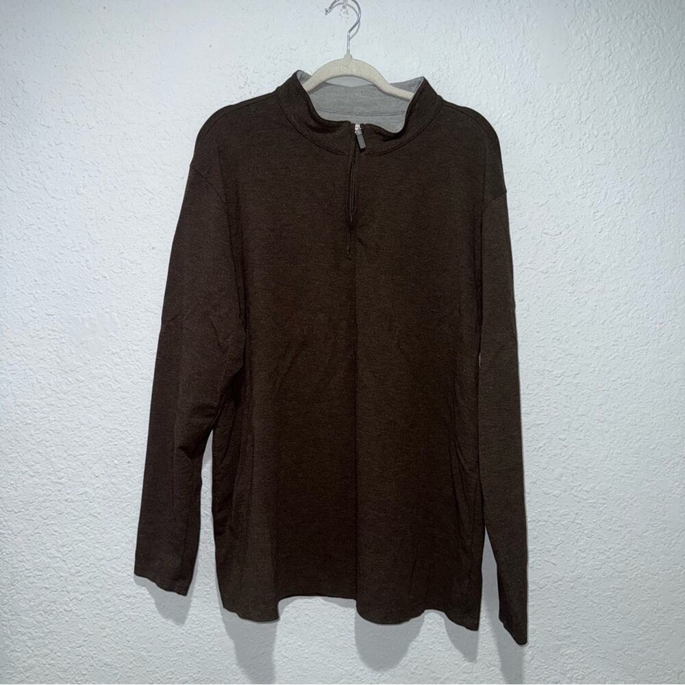 Mizzen+Main ProFlex Quarter Zip Brown Pullover Size XXL Golf & Travel